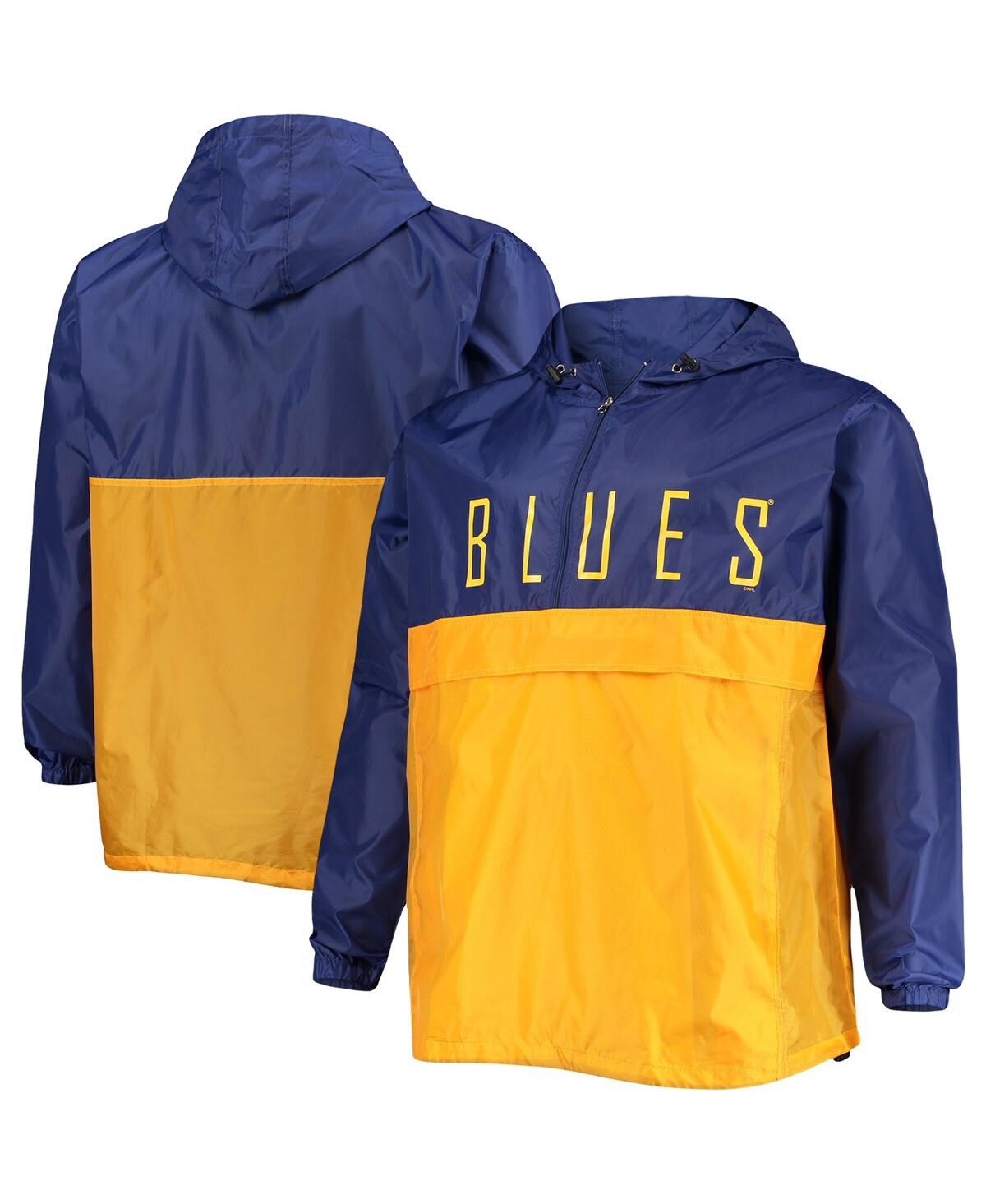 Profile Men's Blue St. Louis Blues Big And Tall Anorak Half-zip Pullover Hoodie