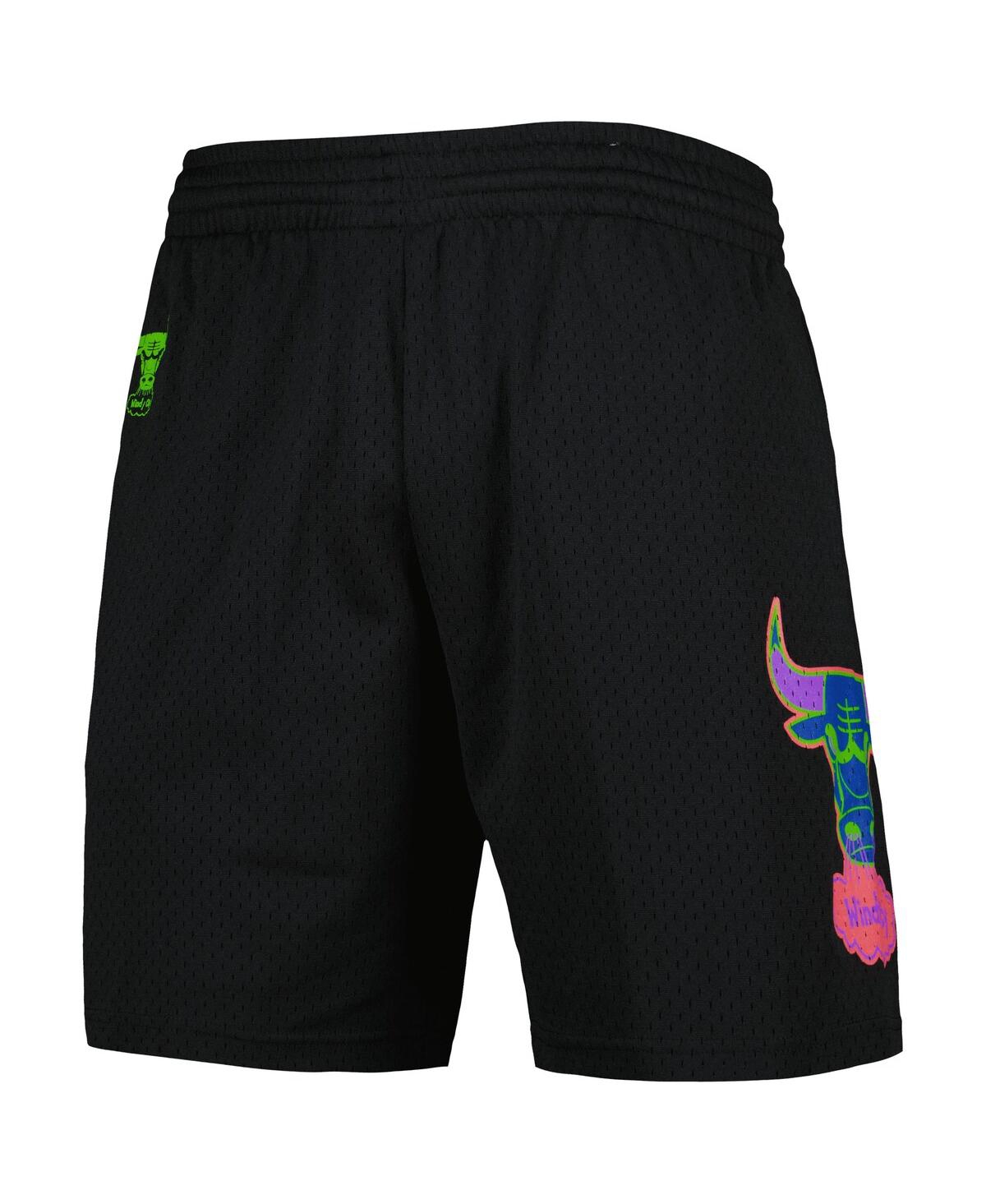 Mitchell & Ness Men's  Black Chicago Bulls Hardwood Classics Color Bomb Energy Shorts In Black
