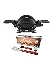 Q 1200 Gas Grill Black And Bbq Grill Gift Set