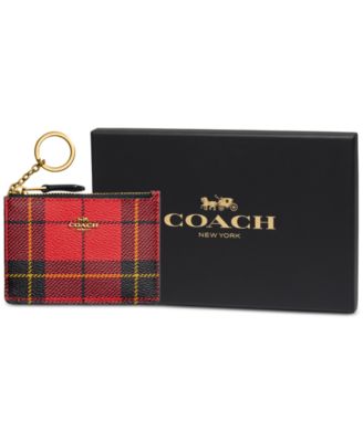 Plaid Print Mini Skinny ID Case with box