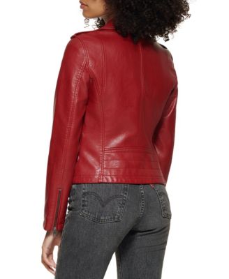 Women's Classic Faux Leather Asymmetrical Moto Jacket