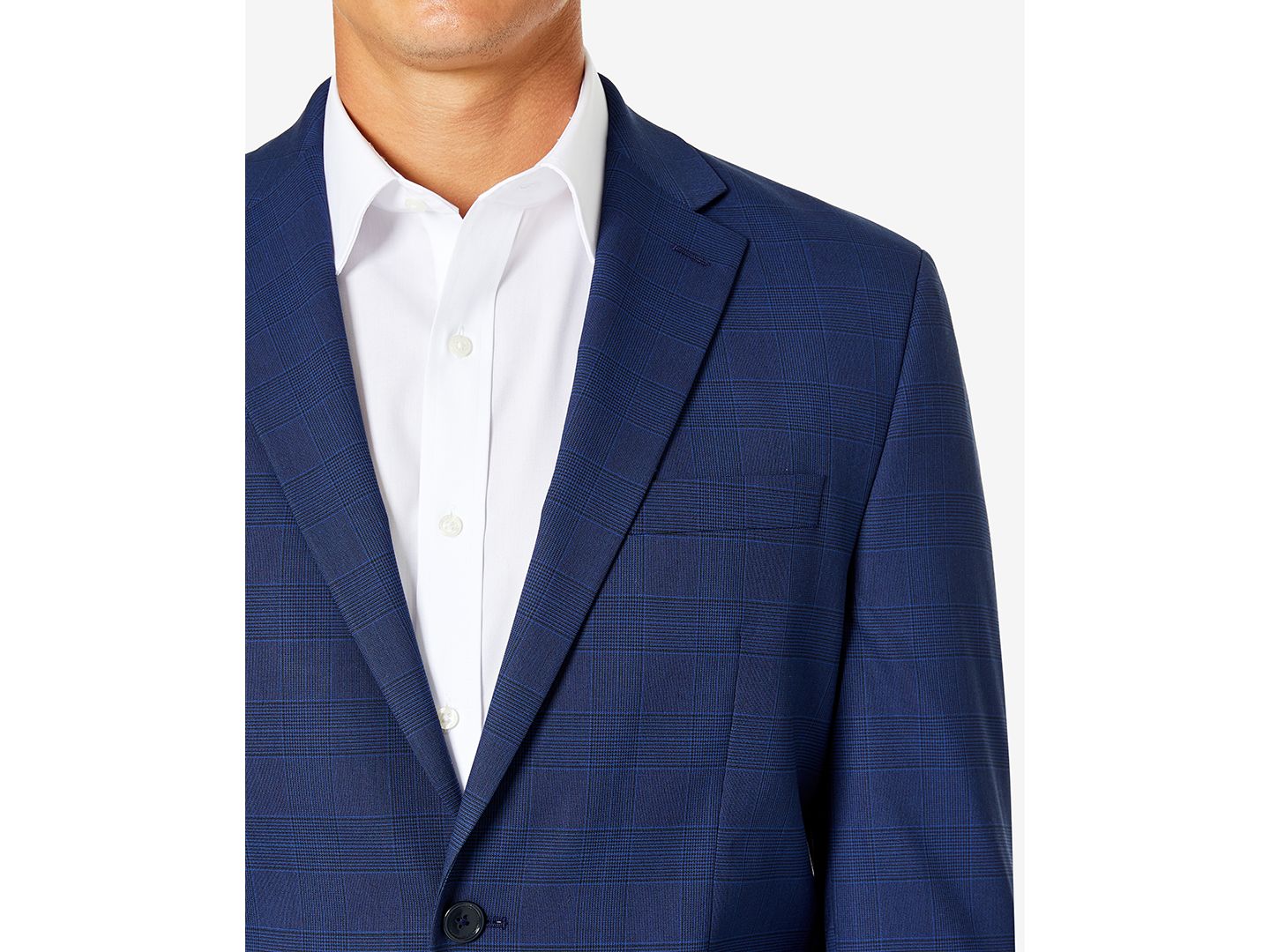 Мужской костюм-двойка Van Heusen классического кроя, цвет: Тёмно-синий клетчатый — фото 4