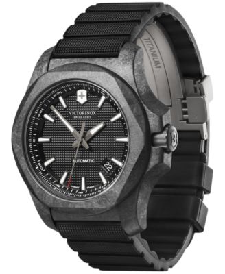 Men's Automatic I.N.O.X. Carbon Black Rubber Strap Watch 43mm Gift Set