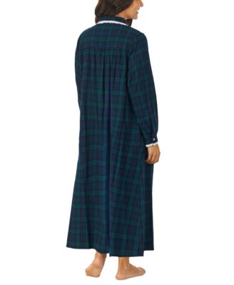 Cotton Lace-Trim Flannel Nightgown