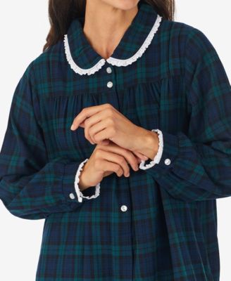Cotton Lace-Trim Flannel Nightgown