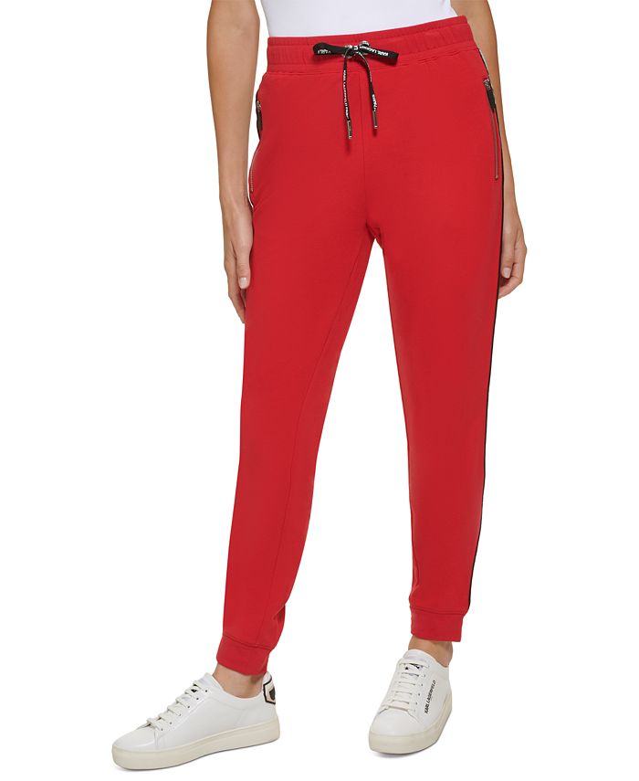 Karl Lagerfeld Paris Womens Foiled Comfy Jogger Pants Red XL