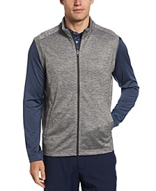 Men's Abstract Textured Full-Zip Fleece Golf Vest