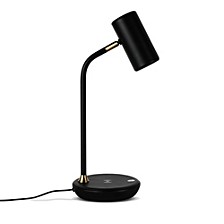 Ezra LED Office/Desk Table Lamp with Wireless Charging Pad and Color Temperature Changing Light - Black