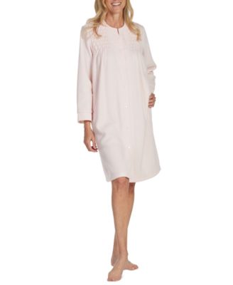 Miss Elaine - Women's Embroidered Snap-Front Robe