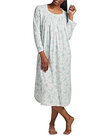 Plus Size Floral Bouquets Long-Sleeve Nightgown