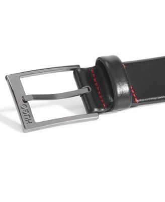 Men's Garney Plaque-Buckle Leather Dress Belt