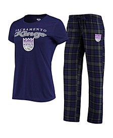 Women's Purple, Black Sacramento Kings Lodge T-Shirt and Pants Sleep Set