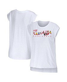 Women's White Carolina Hurricanes Greetings From Muscle T-shirt