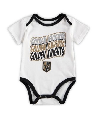 Newborn and Infant Boys and Girls Black, White Vegas Golden Knights Monterey Tie-Dye Two-Pack Bodysuit Set