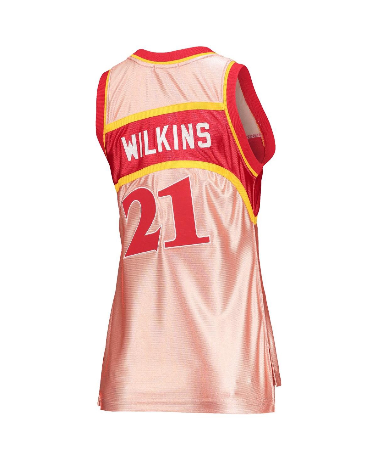 Women's Mitchell & Ness Dominique WilkinsAtlanta Hawks 75th Anniversary Rose Gold 1986 Swingman Jersey - Pink