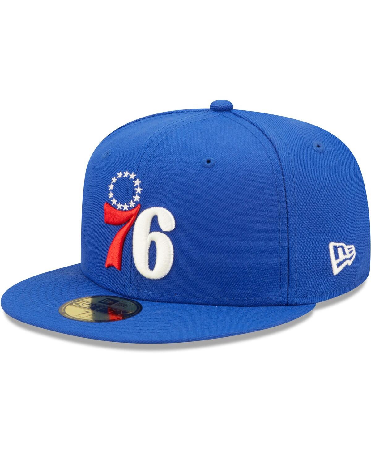 Men's New EraPhiladelphia 76ers 3x Nba Finals Champions Pop Sweat 59FIFTY Fitted Hat - Royal
