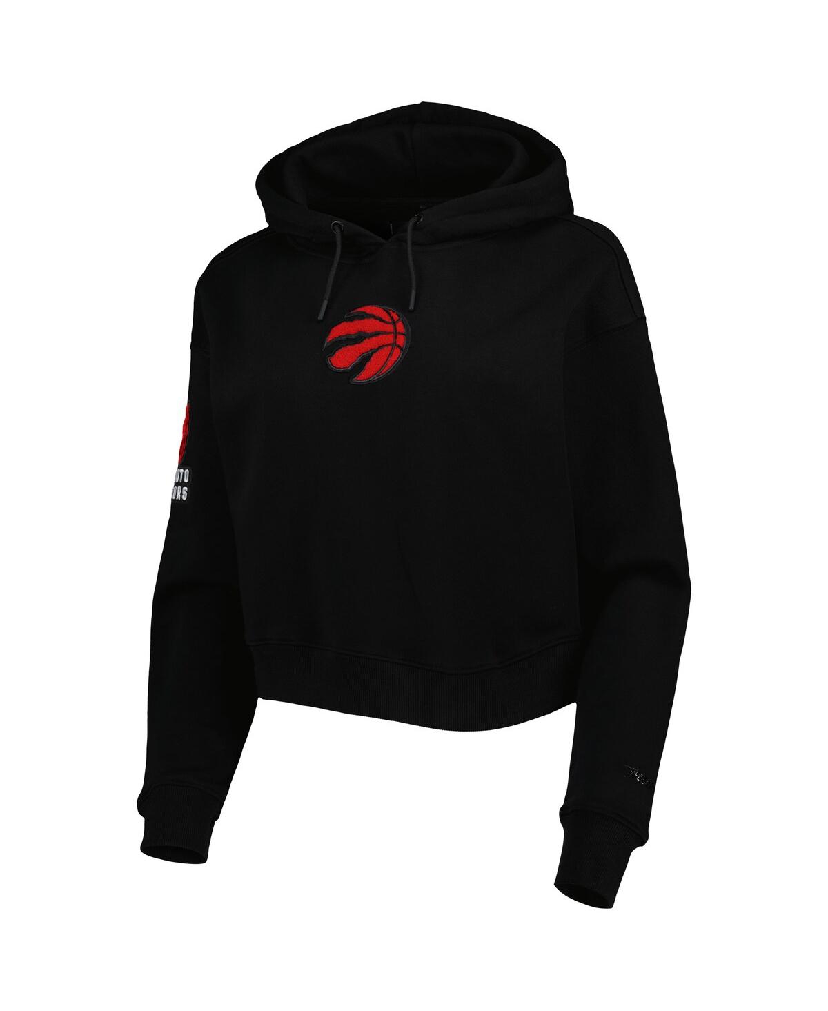 Shop Pro Standard Women's  Black Toronto Raptors Classic Fleece Cropped Pullover Hoodie