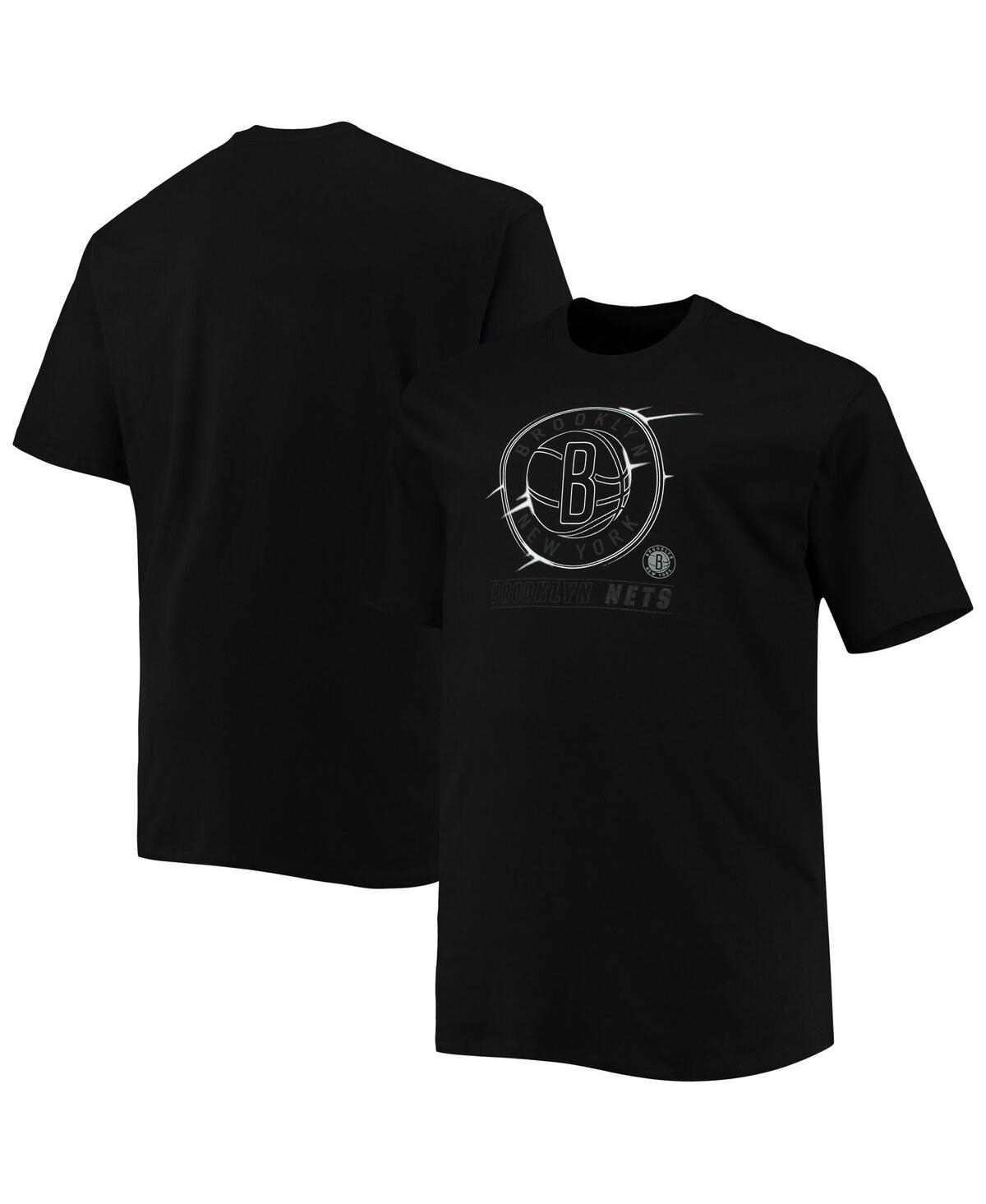 Shop Profile Men's Black Brooklyn Nets Big And Tall Pop T-shirt