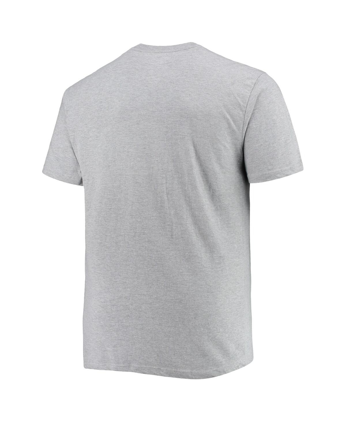 Profile Men's Heathered Gray Philadelphia 76ers Big And Tall Heart And Soul T-shirt In Heathered Gray