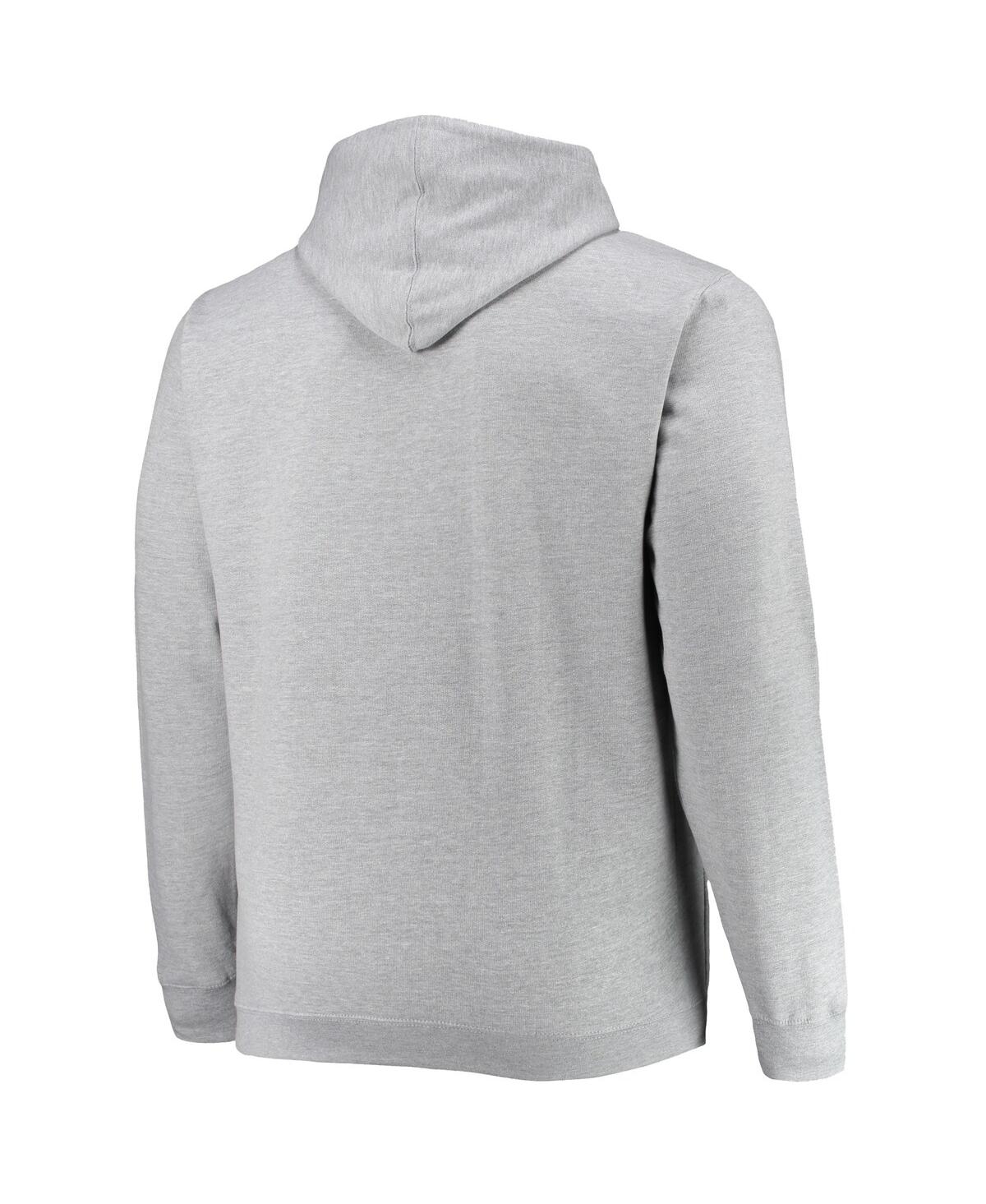 Profile Men's Heathered Gray Philadelphia 76ers Big And Tall Heart And Soul Pullover Hoodie In Heathered Gray