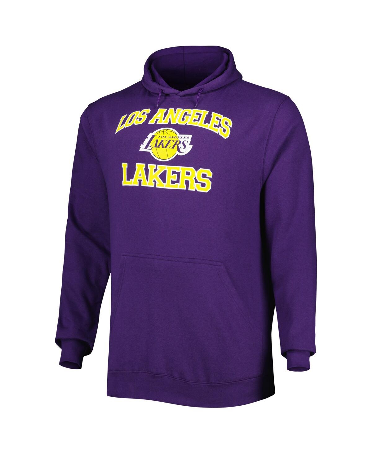 Shop Profile Men's Purple Los Angeles Lakers Big And Tall Heart And Soul Pullover Hoodie