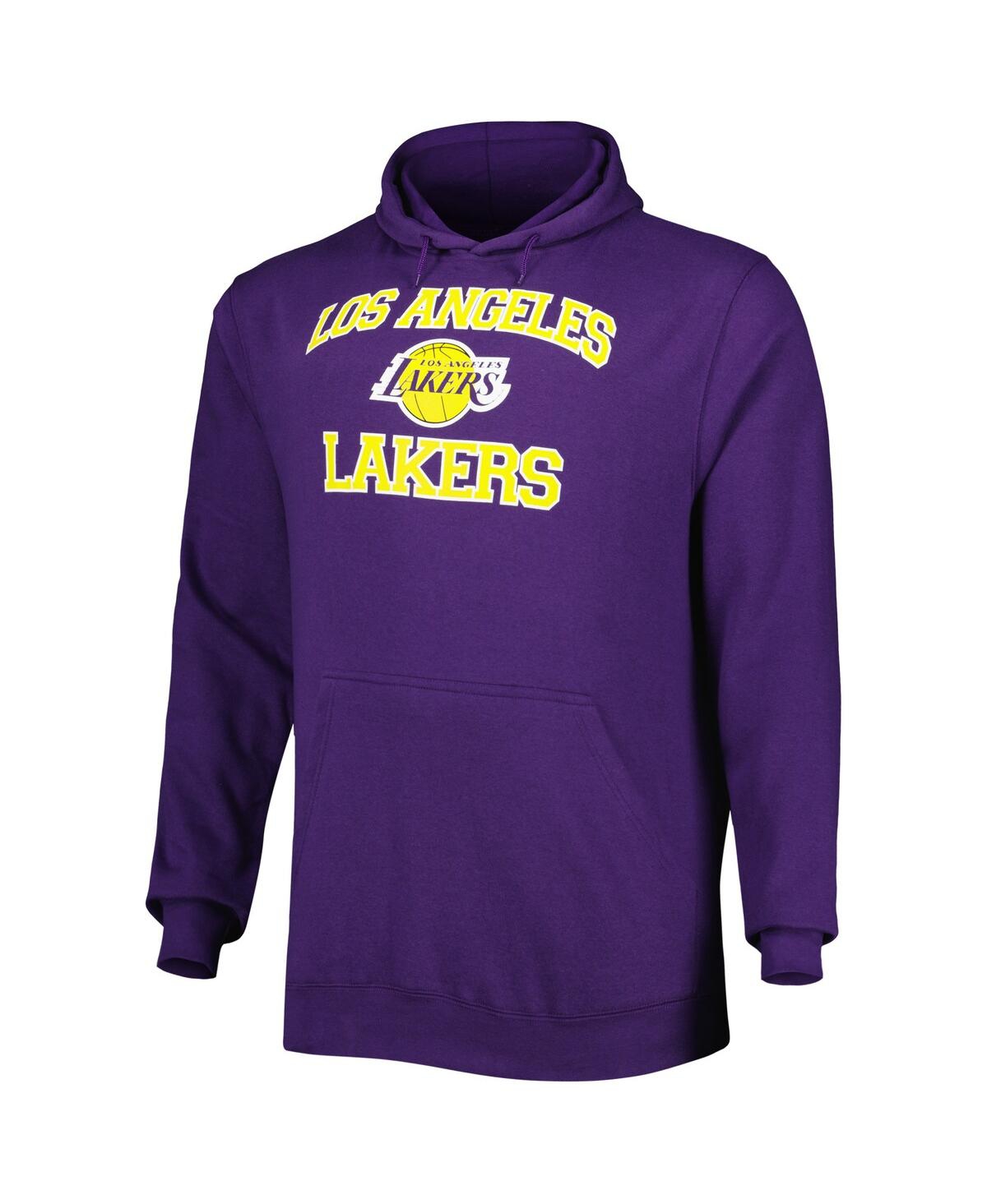 Men'sLos Angeles Lakers Big and Tall Heart and Soul Pullover Hoodie - Purple