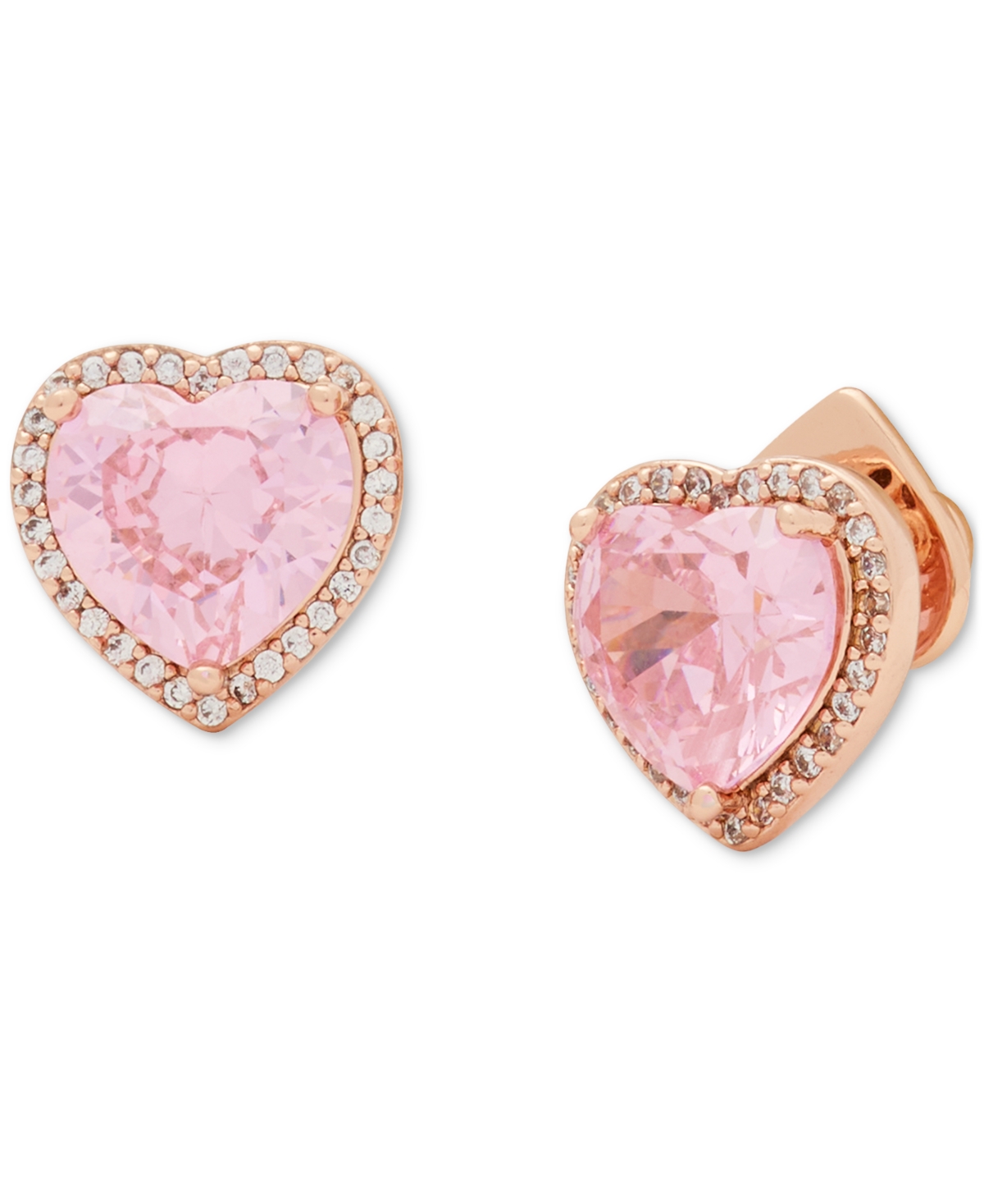 Kate Spade Cubic Zirconia Heart Halo Stud Earrings In Pink,rose Gold