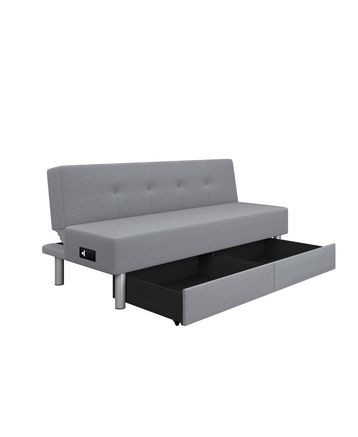 Lifestyle Solutions Serta Belize Convertible Futon with Power and USB