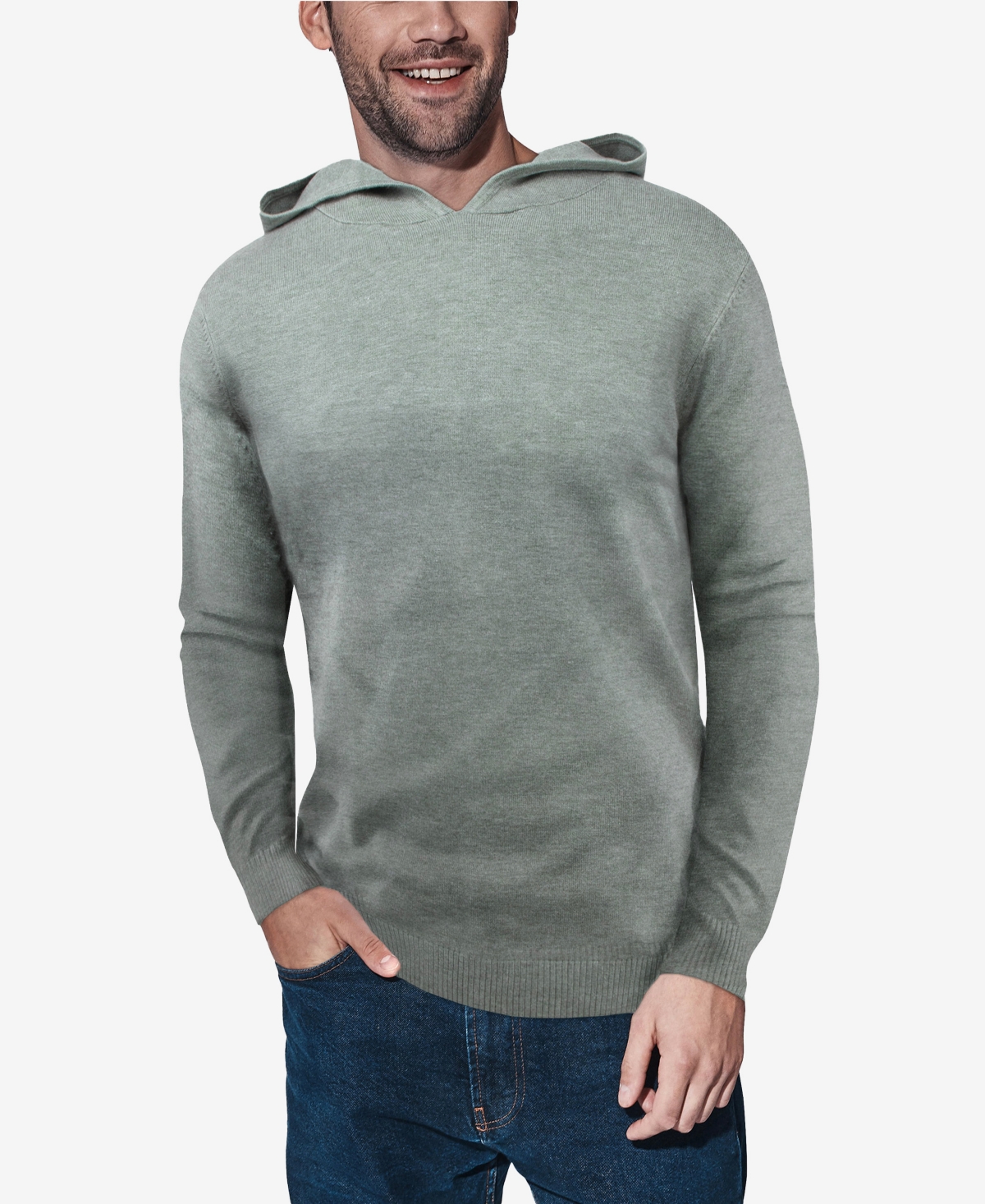 X-ray Men's Basic Hooded Midweight Sweater In Sage