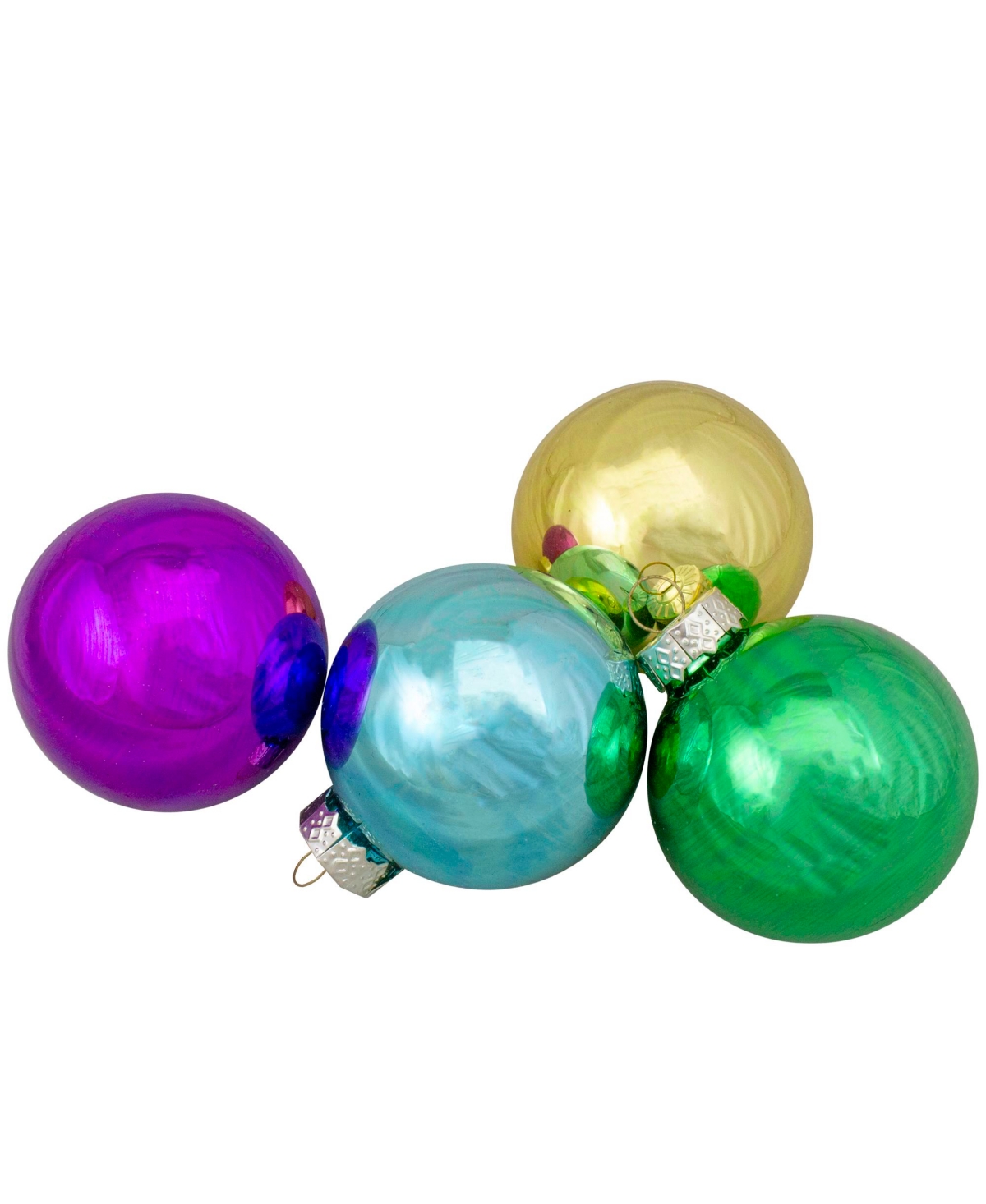 Northlight Assorted Glass Ball Hanging Christmas Ball Ornaments 57mm, Set of 9