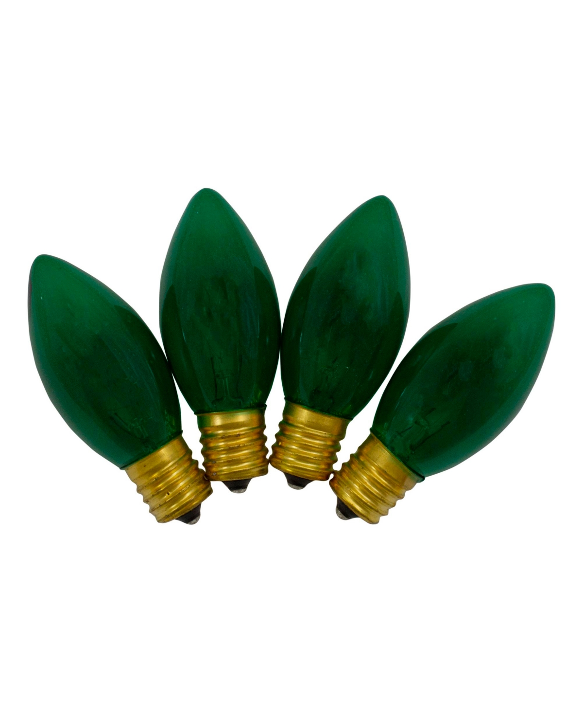 Northlight 3" C9 Transparent Christmas Replacement Bulbs, Set Of 4 In Green