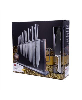 Damashiro Bodo Knife Block With Chopping Board Set, 10 Piece