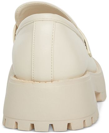 heather platform lug sole loafer flats