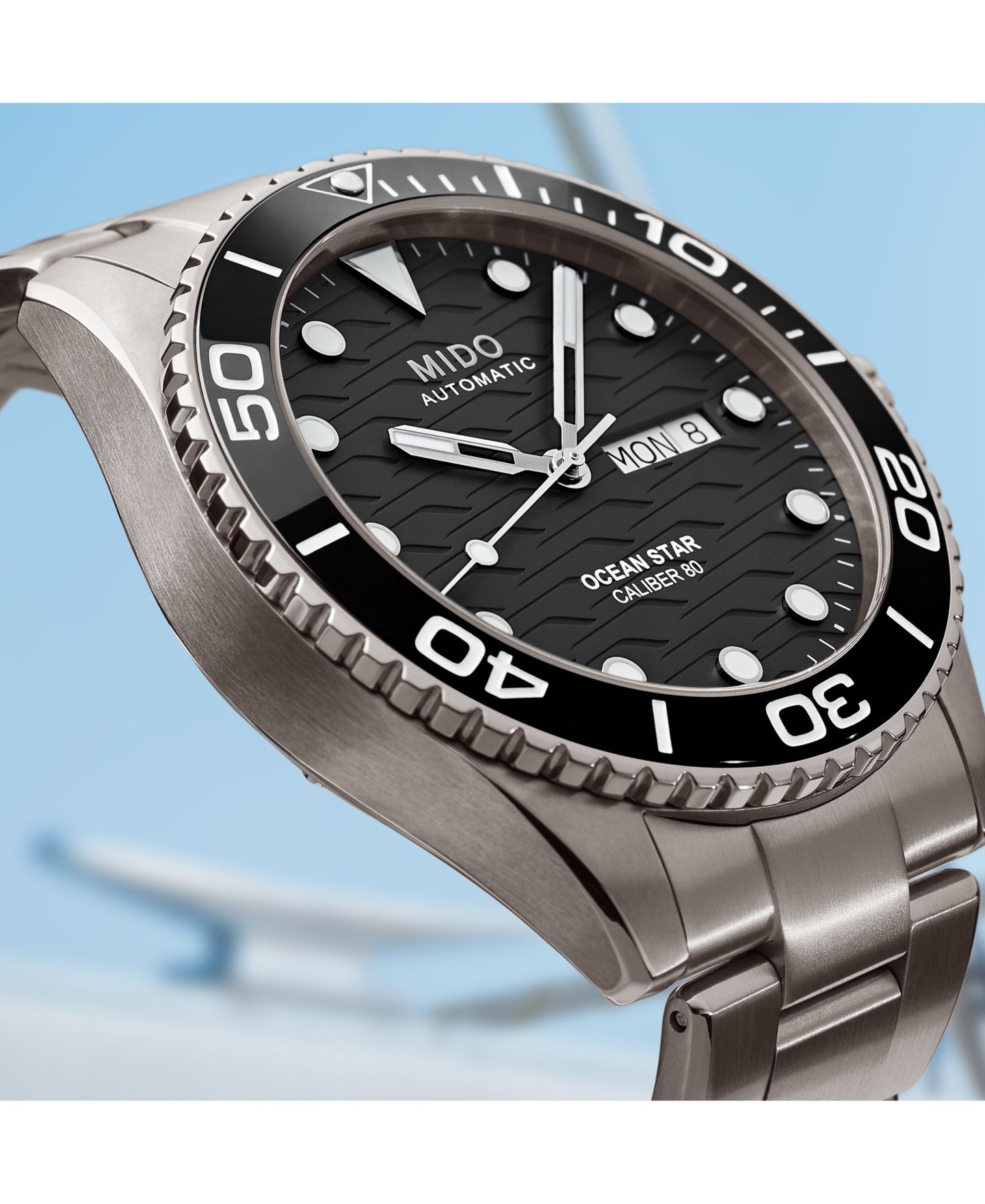 Мужские часы Mido Swiss Automatic Ocean Star Silver-Tone Titanium Bracelet Watch 43mm — фото 7
