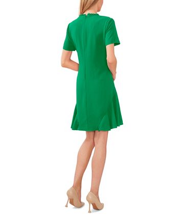 CeCe Women s Short Sleeve A Line Ruffled Neck Dress Macy s