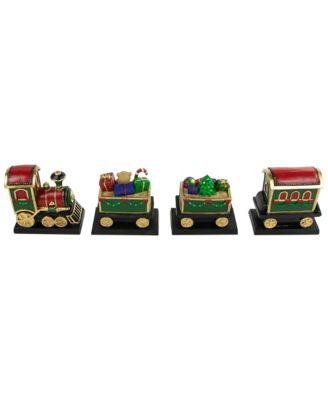 4.75" Merry Christmas Train Stocking Holders, Set of 4