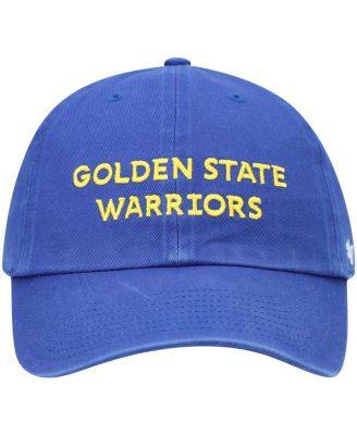 Men's Royal Golden State Warriors Clean Up Wordmark Adjustable Hat
