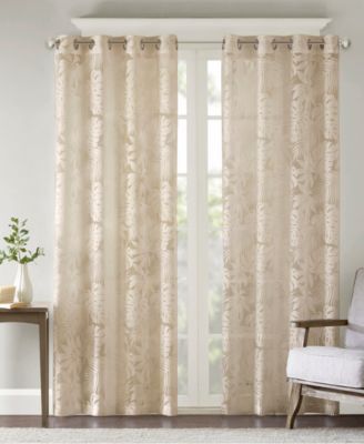 Madison Park Leilani Palm Leaf Burnout Window Sheer Curtain