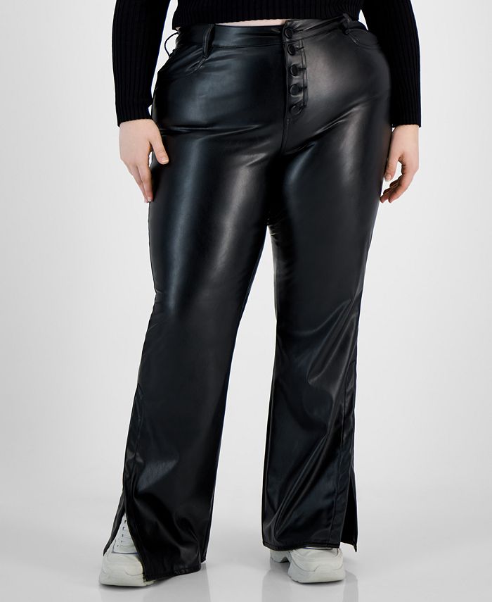 Dollhouse Trendy Plus Size FauxLeather Flared Pants Macy's
