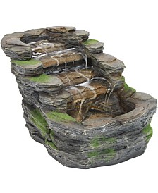 Shale Falls Outdoor Water Fountain with LED Lights - 13.75 in