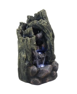 Cavern of Mystery 28-Inch Glass Fiber Reinforced Concrete Outdoor Rock Water Fountain with LED Light