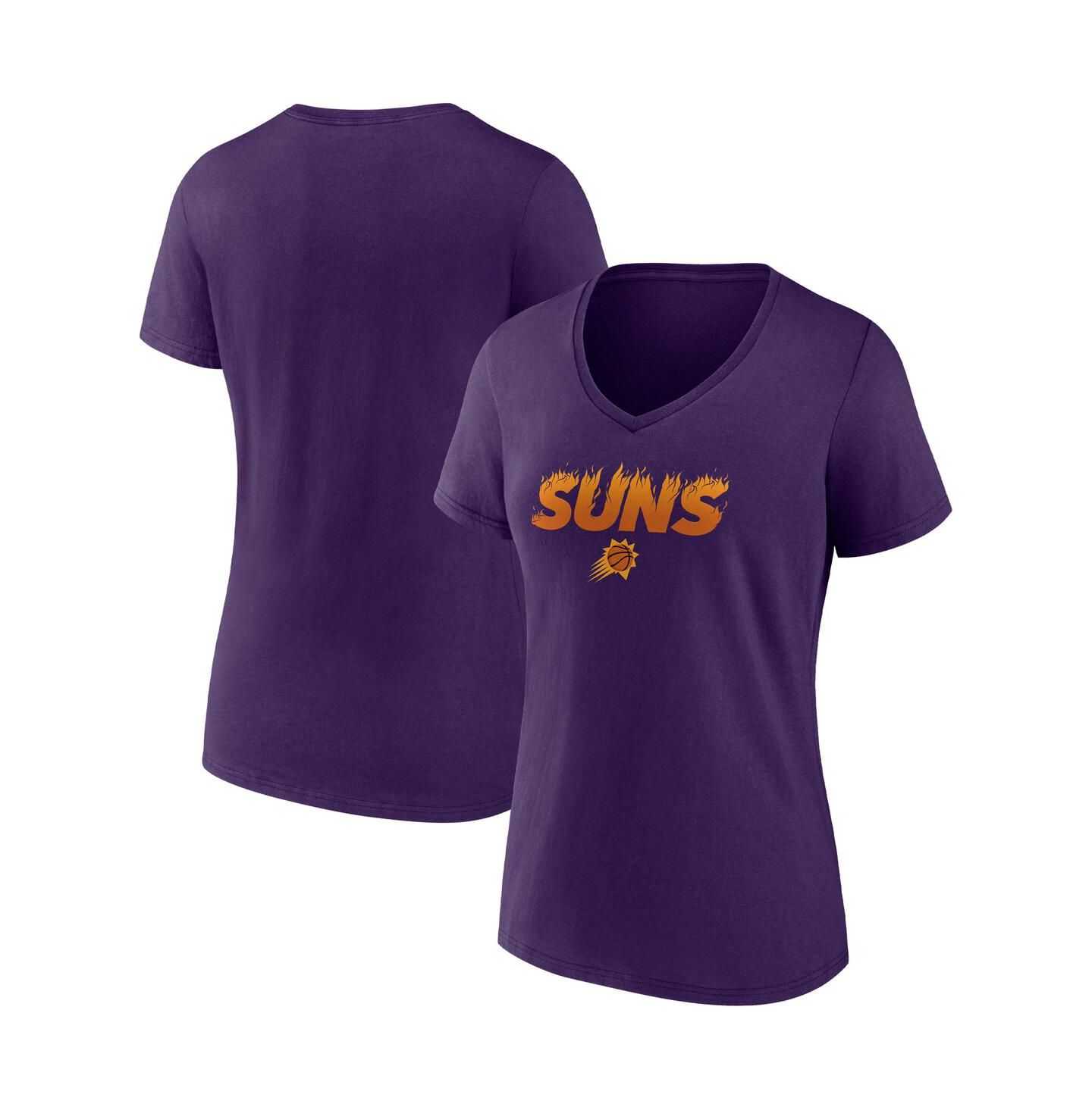 Женская футболка Fanatics Purple Phoenix Suns Hometown Collection On Fire V-Neck — фото 1
