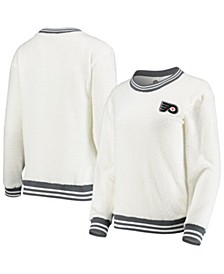 Women's Cream and Charcoal Philadelphia Flyers Granite Sherpa Pullover Sweatshirt