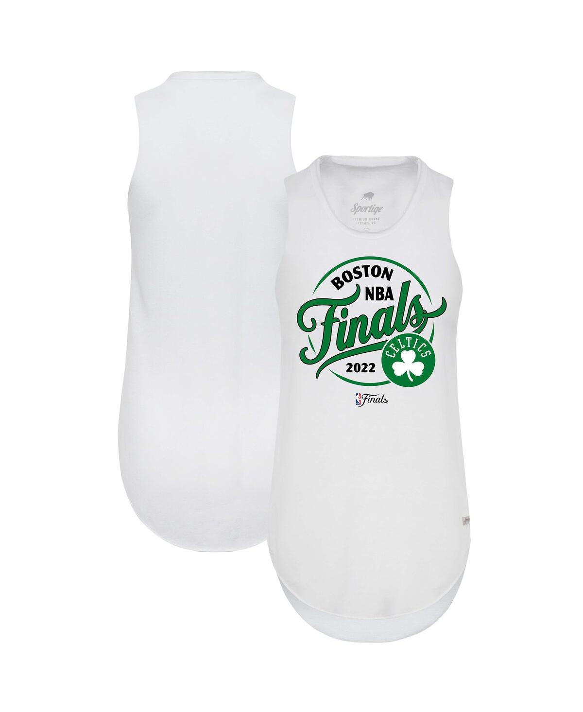 Shop Sportiqe Women's  White Boston Celtics 2022 Nba Finals Janie Tri-blend Tank Top