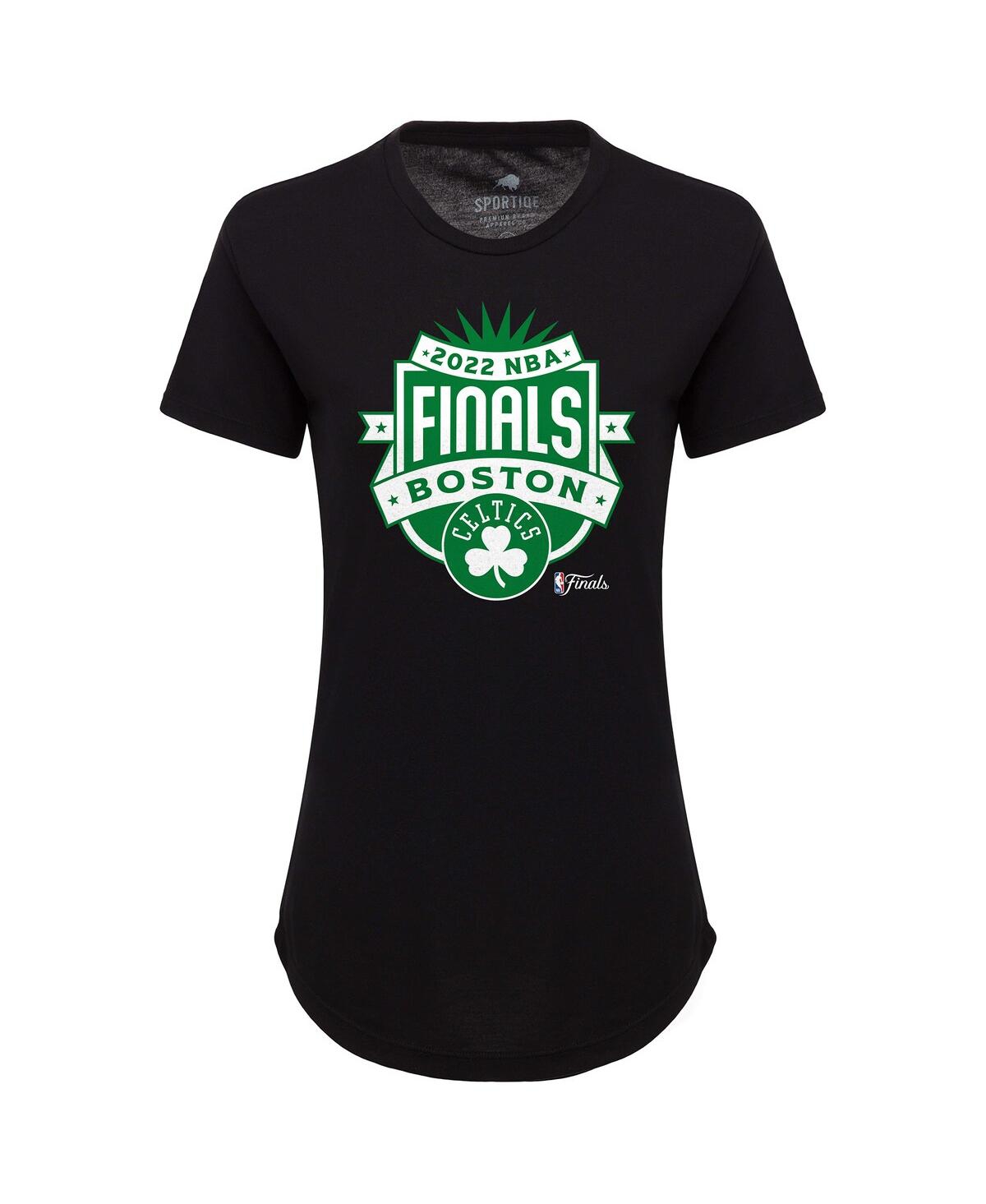 Shop Sportiqe Women's  Black Boston Celtics 2022 Nba Finals Crest Phoebe T-shirt
