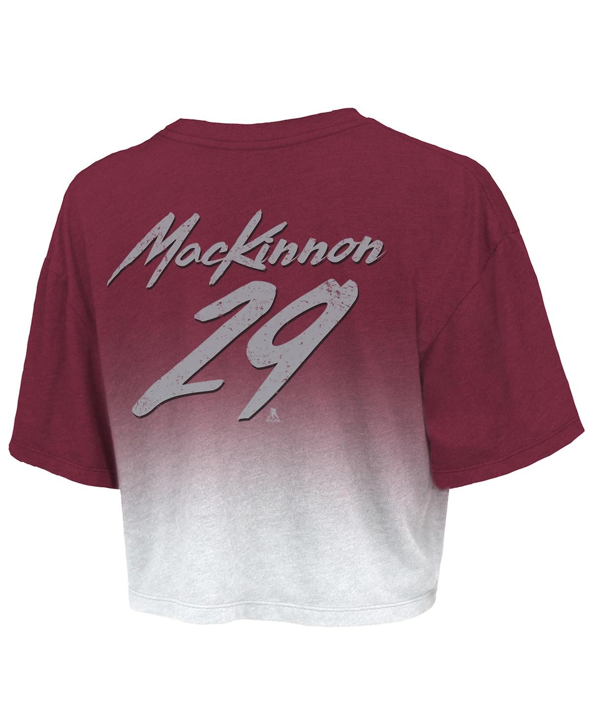 Shop Majestic Women's  Threads Nathan Mackinnon Burgundy Colorado Avalanche 2022 Stanley Cup Champions Dip