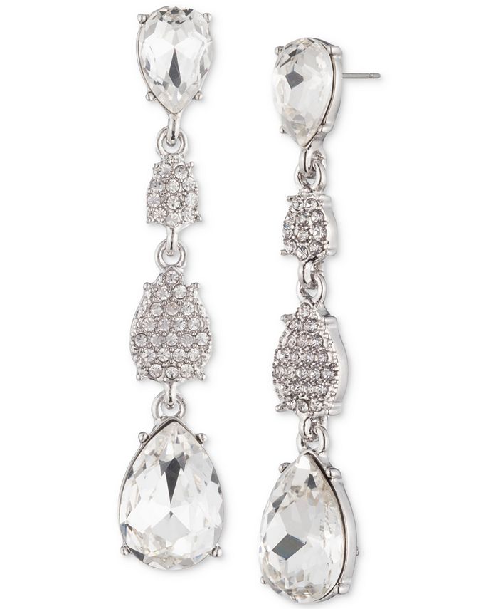 Givenchy Stone & Pavé Linear Drop Earrings & Reviews - Earrings - Jewelry &  Watches - Macy's