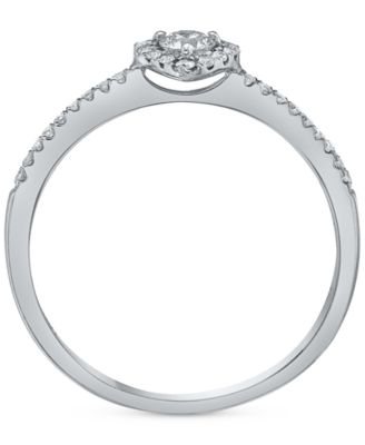 Diamond Heart Halo Engagement Ring (1/4 ct. t.w.) in 14k White, Yellow or Rose Gold