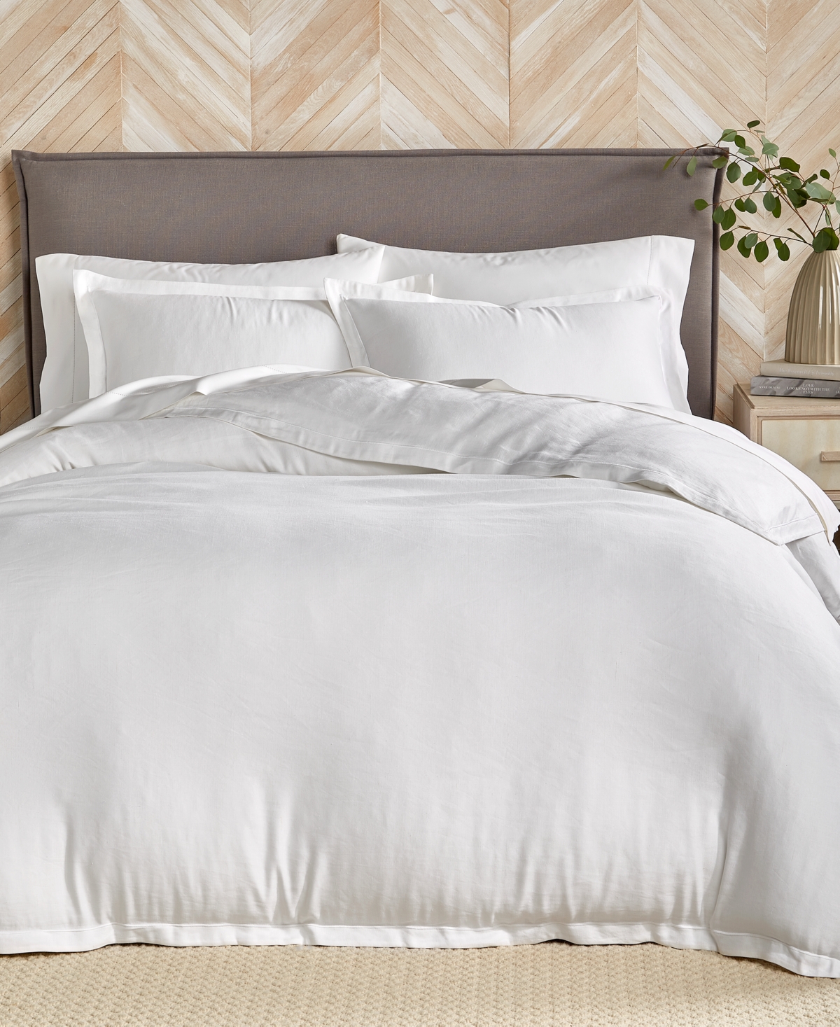 Hotel Collection Linen/modal Blend 3-pc. Duvet Cover Set, King, Created For Macy's In White