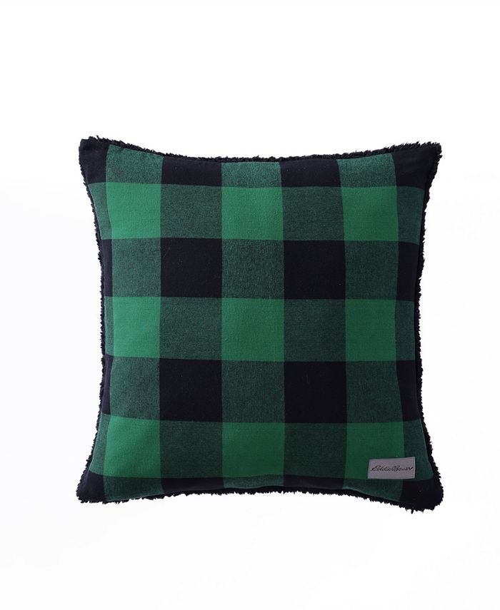 Eddie Bauer Cabin Plaid Flannel Yarn Dye Sherpa 2 Piece Throw and